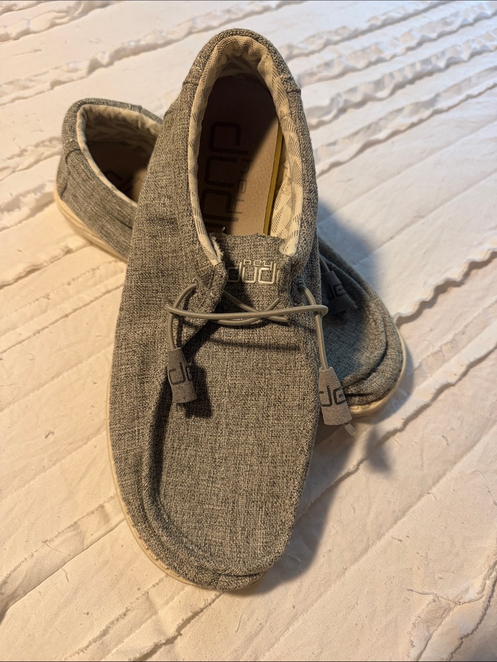 Hey Dude Wally Slip-On Shoes - Light Gray Knit
